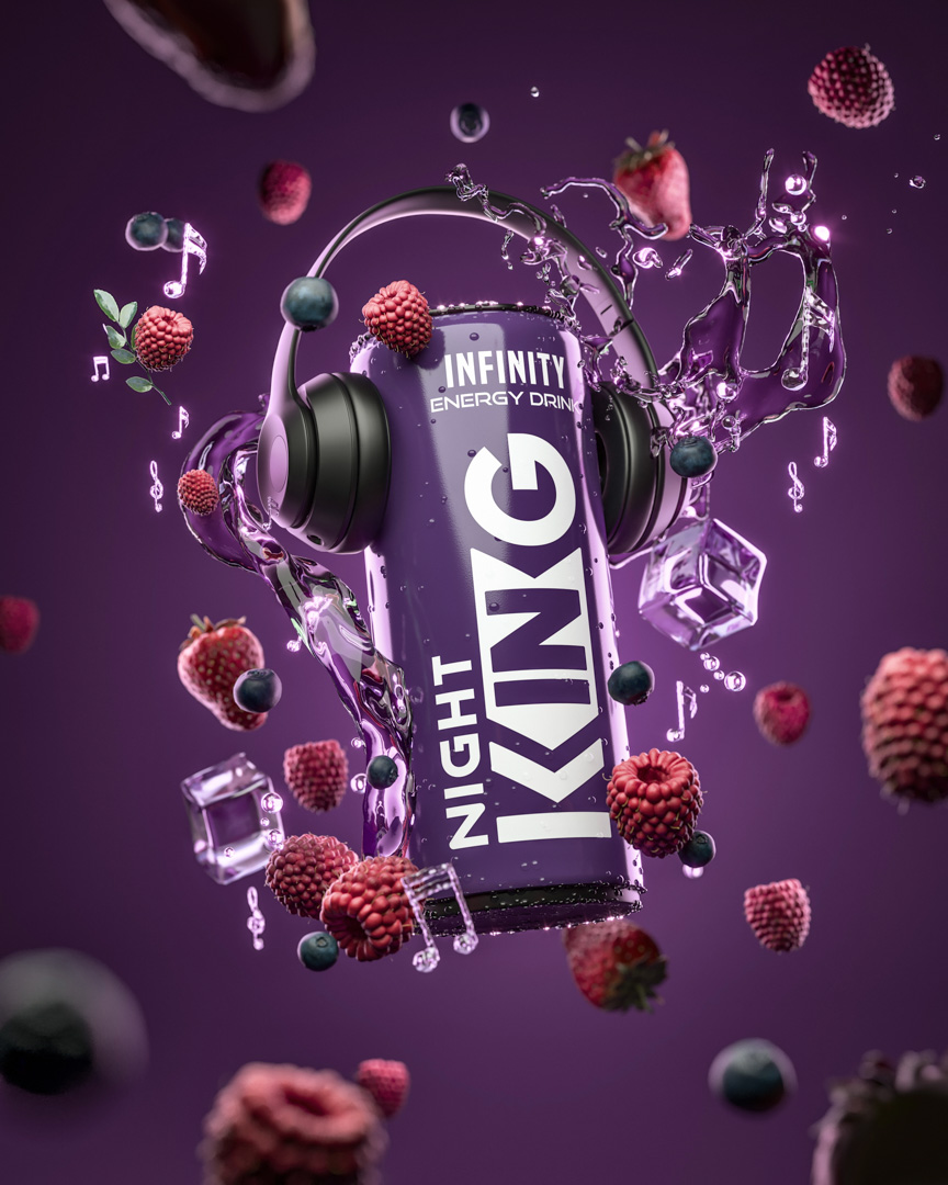 Nightking-energy-drink-realistic-product-render-close-up